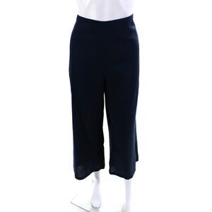 Ellelauri Women's Hook Closure Flat Front Straight Leg Dress Pant Blue Size L